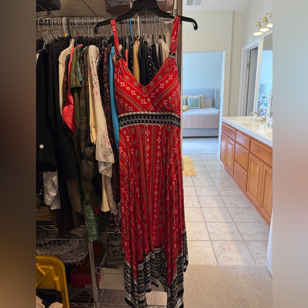 American Rag Red and Black Sleeveless Sundress